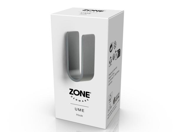 BITZ Zone Denmark Ume Hook 3 5 X 3 4 X 8 Cm Grey