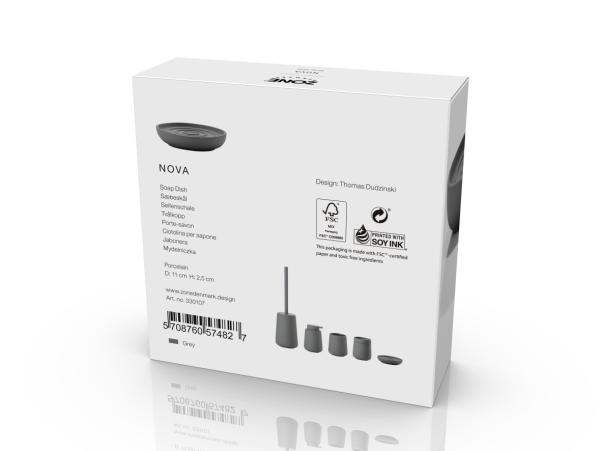 BITZ Zone Nova Soap Dish Dia. 11 X 2 5 Cm Grey