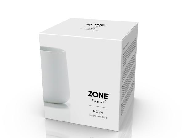 BITZ Zone Nova Toothbrush Mug Dia. 8 X 10 Cm White