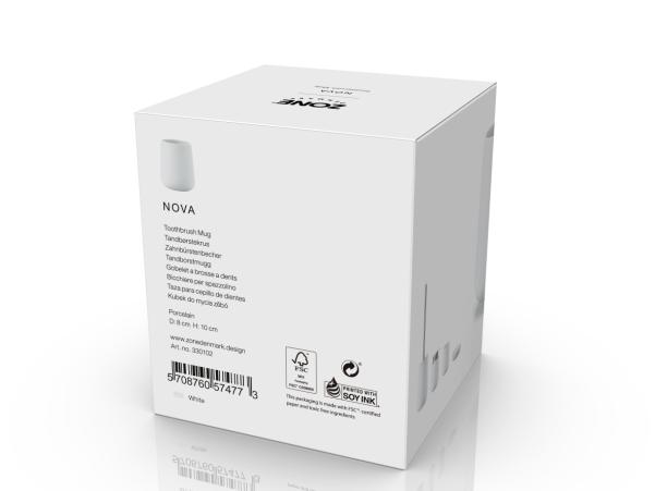 BITZ Zone Nova Toothbrush Mug Dia. 8 X 10 Cm White