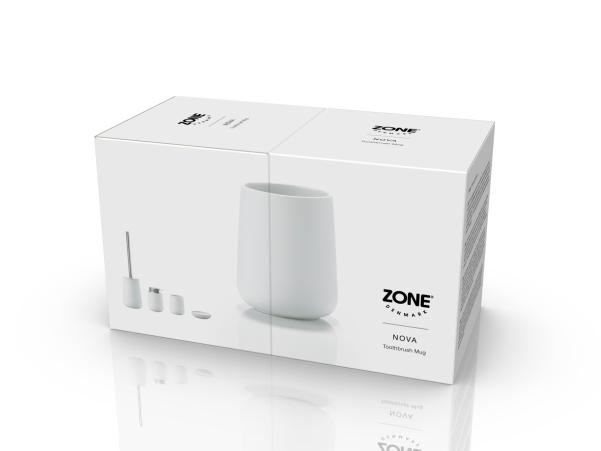 BITZ Zone Nova Toothbrush Mug Dia. 8 X 10 Cm White