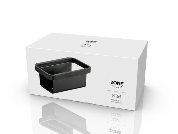 BITZ Zone Rim Showershelf 22 X 11.4 X 9 Cm Black