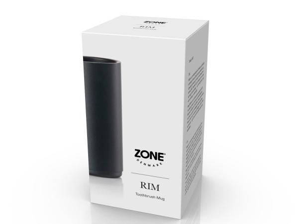 BITZ Zone Rim Toothbrush Mug Dia 7 X 13.6 Cm Black