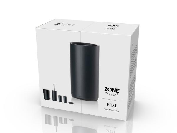 BITZ Zone Rim Toothbrush Mug Dia 7 X 13.6 Cm Black