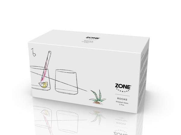 BITZ Zone Rocks Wideball Glass 9 Cm 34 Cl 2 Pcs