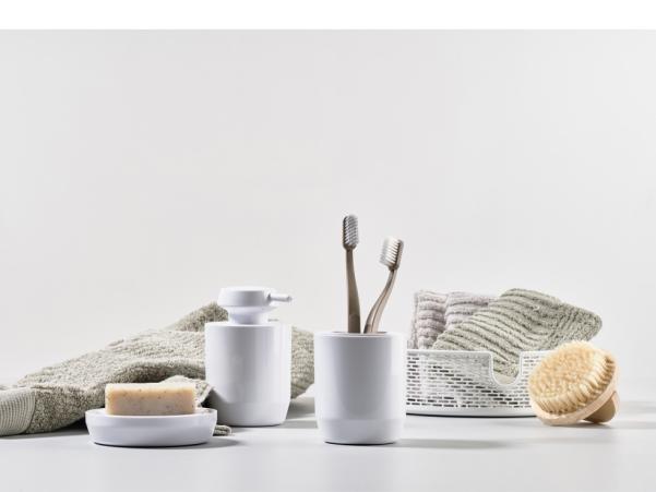 BITZ Zone Suii Toothbrush Mug Dia. 7.8 X 9 Cm White