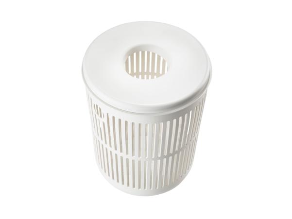 BITZ Zone Ume Laundry Basket Dia 40 X 54 Cm White