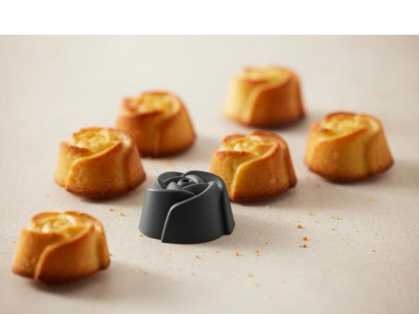 BITZ Blomsterbergs Rose Muffin Mould Dia. 7 X 3.5 Cm 6 Pcs Grey