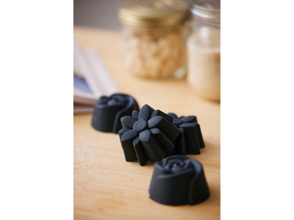 BITZ Blomsterbergs Rose Muffin Mould Dia. 7 X 3.5 Cm 6 Pcs Grey