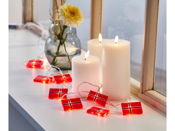 BITZ Celebrate LED String Lights Norweg Flags X 230 Cm Red/Blue