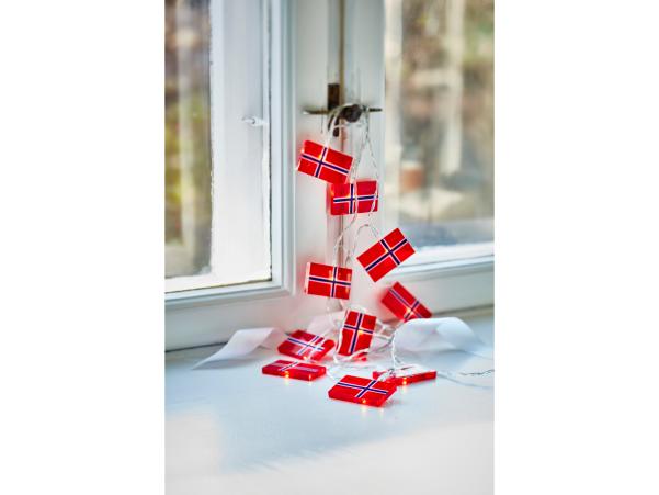 BITZ Celebrate LED String Lights Norweg Flags X 230 Cm Red/Blue