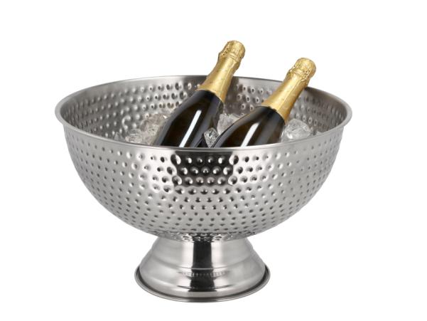 BITZ Funktion Bar Champagne Bowl Dia 39 8 X 23 5 Cm 13 Liter Hammered Steel