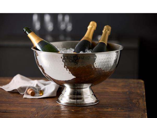 BITZ Funktion Bar Champagne Bowl Dia 39 8 X 23 5 Cm 13 Liter Hammered Steel