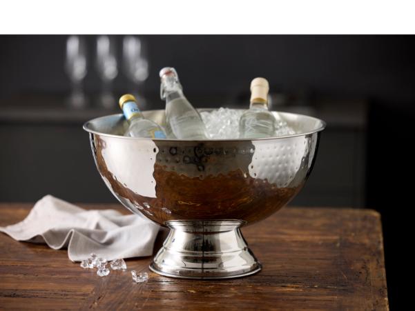 BITZ Funktion Bar Champagne Bowl Dia 39 8 X 23 5 Cm 13 Liter Hammered Steel