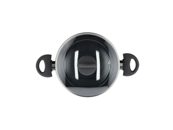 BITZ Funktion Ceramica Pot With Glass Lid Dia 22 X 9.5 Cm 2.5 Liter Black