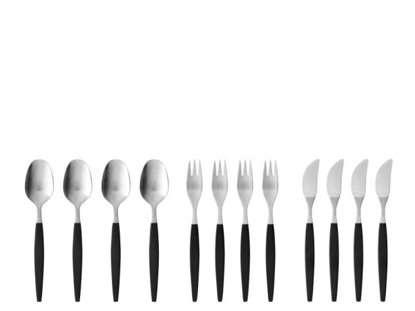 BITZ Gense Focus De Luxe Cutlery Set 12 Parts Black/matte Steel