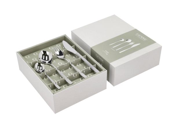 BITZ Gense Fuga Cutlery Set 16 Parts Matte/Polished Steel