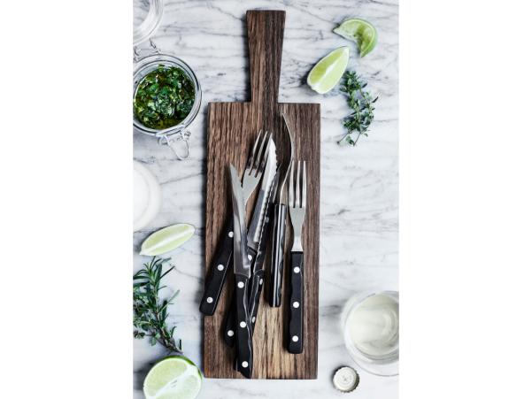 BITZ Gense Old Farmer Black Steak Cutlery 12 Parts Black/Steel