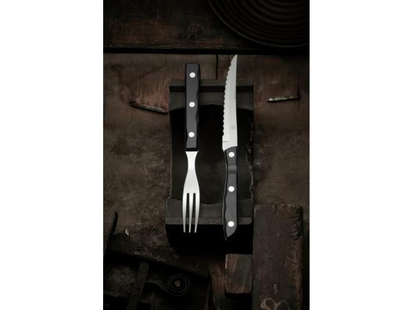 BITZ Gense Old Farmer Black Steak Cutlery 8 Parts Black/Steel