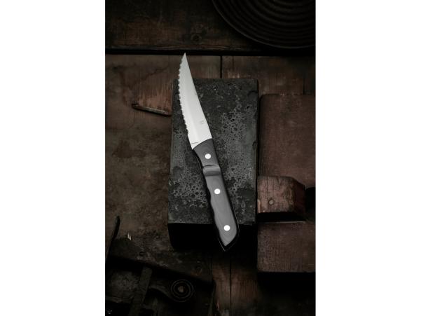 BITZ Gense Old Farmer Micarta Steak Knife XL 23 5 Cm 2 Pcs Black/Steel