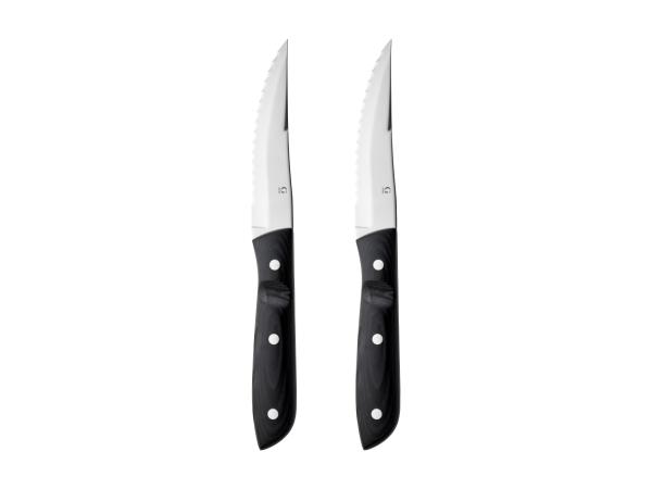 BITZ Gense Old Farmer Micarta Steak knife XL 23 5 cm 2 pcs Black/Steel