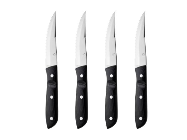 BITZ Gense Old Farmer Micarta Steak knife XL 23 5 cm 4 pcs Black/Steel