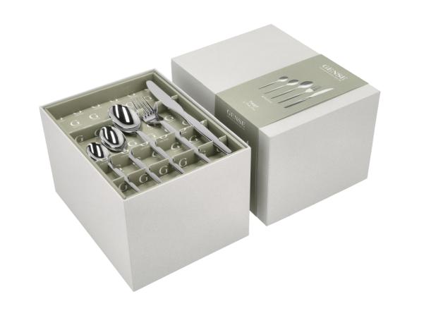 BITZ Gense Twist Cutlery Set 60 Parts Polished Steel