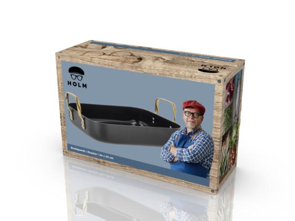 BITZ HOLM Brasserie Roasting Dish Ceramic Non-stick 34 X 26 X 8 Cm Black