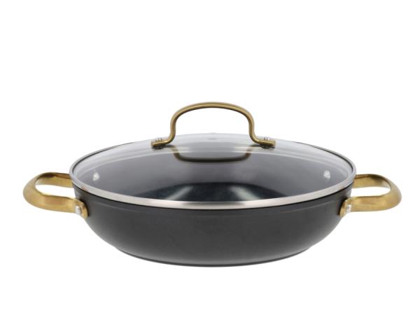 BITZ HOLM Brasserie Sauté casserole ceramic non-stick Dia 26 x 6 4 cm 2 6 liter Black