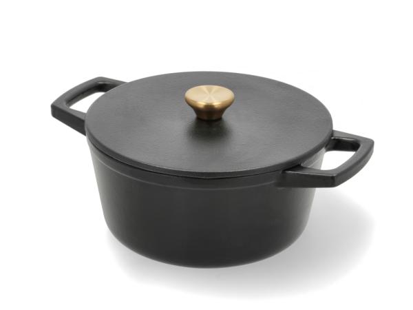 BITZ HOLM Cast iron pot Dia 22 5 x 11 cm 3 6 liter Black