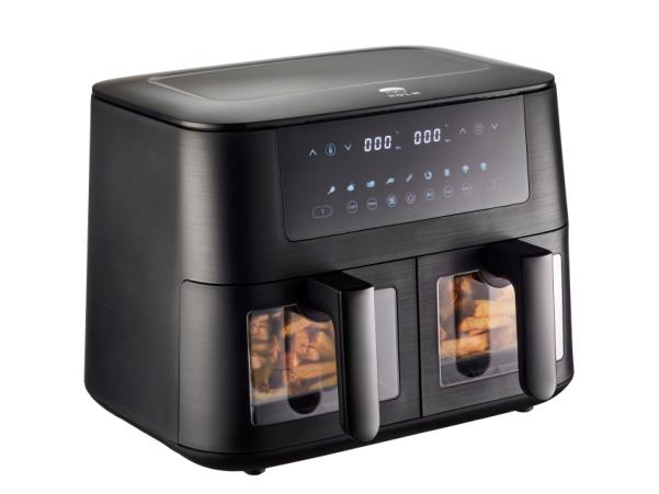 BITZ HOLM Dual Air Fryer 9 Liter 2800 Watt Matte Black
