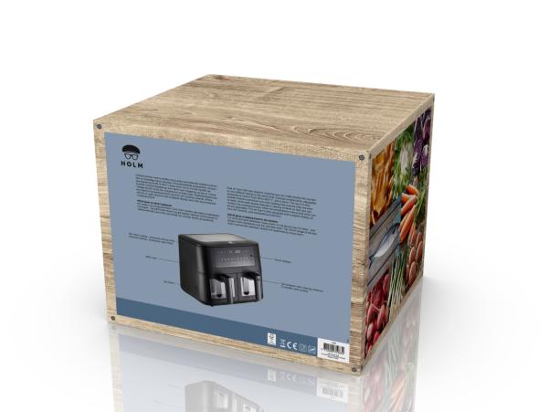 BITZ HOLM Dual Air Fryer 9 Liter 2800 Watt Matte Black