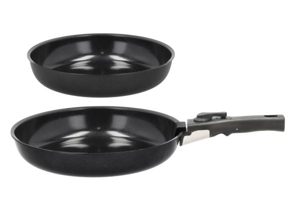 BITZ HOLM Fryingpan set removable handle Dia 24+28 cm Black