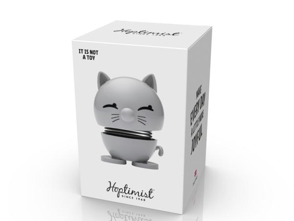 BITZ Hoptimist Cat Hoptimist 5.5 X 5.9 X 7.3 Cm Light Grey