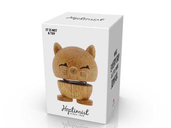 BITZ Hoptimist Cat Hoptimist 5.5 X 5.9 X 7.3 Cm Oak