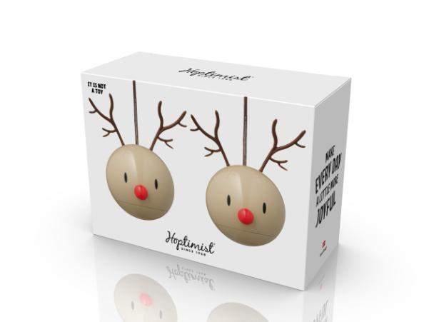 BITZ Hoptimist Reindeer Ornament 5 X 5.8 X 8.2 Cm 2 Pcs. Latte