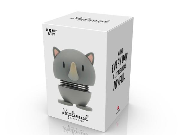BITZ Hoptimist Soft Rhino Hoptimist 4.5 X 5.8 X 7.6 Cm S Grey