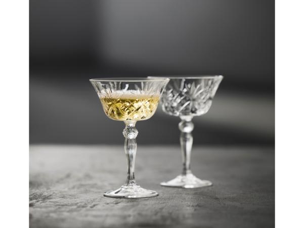 BITZ Lyngby Glas Krystal Melodia Champagne Coupe 26 Cl 4 Pcs