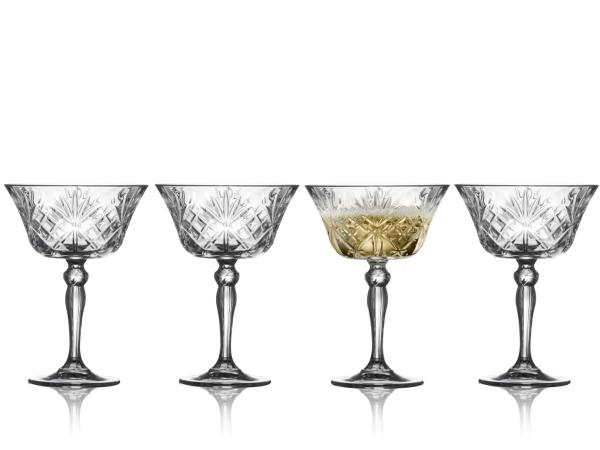 BITZ Lyngby Glas Krystal Melodia Champagne coupe 26 cl 4 pcs