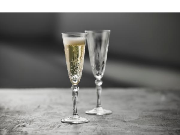 BITZ Lyngby Glas Krystal Melodia Champagne Glass 16 Cl 4 Pcs