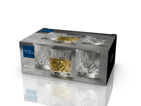 BITZ Lyngby Glas Krystal Melodia Shot Glass 8 Cl 6 Pcs