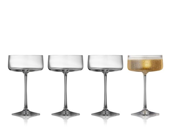 BITZ Lyngby Glas Krystal Zero Champagne Bowl 26 Cl 4 Pcs