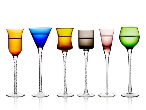BITZ Lyngby Glas London Aquavit glass 18 cm 6 pcs Assorted