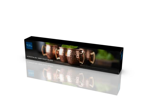 BITZ Lyngby Glas Moscow Mule Mini Shot Glass 8 Cl 4 Pcs Copper/Steel