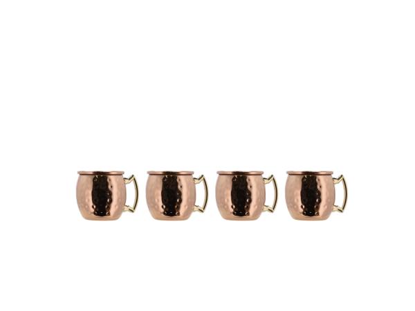 BITZ Lyngby Glas Moscow mule mini Shot glass 8 cl 4 pcs Copper/Steel