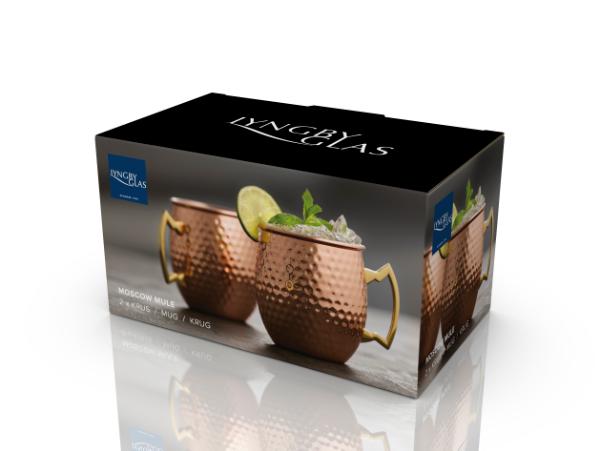 BITZ Lyngby Glas Moscow Mule Mug 55 Cl 2 Pcs. Copper