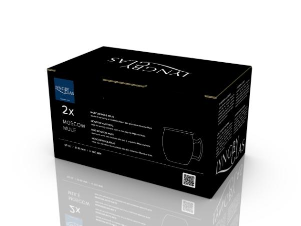 BITZ Lyngby Glas Moscow Mule Mug 55 Cl 2 Pcs. Copper