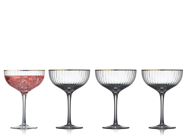 BITZ Lyngby Glas Palermo Gold Cocktail glass 31.5 cl 4 pcs