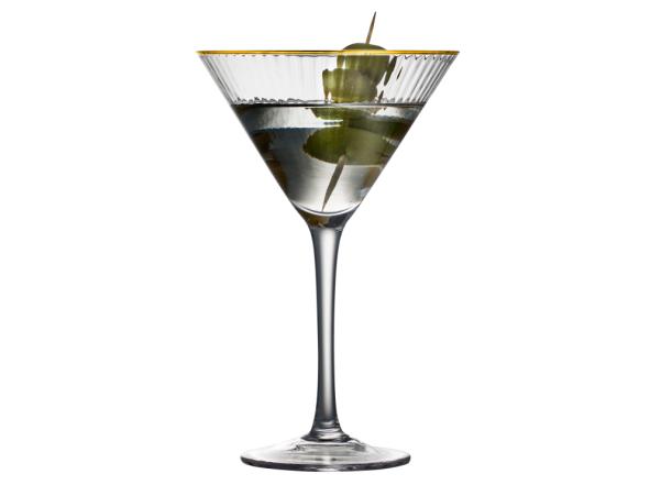 BITZ Lyngby Glas Palermo Gold Martini Glass 25 Cl 4 Pcs