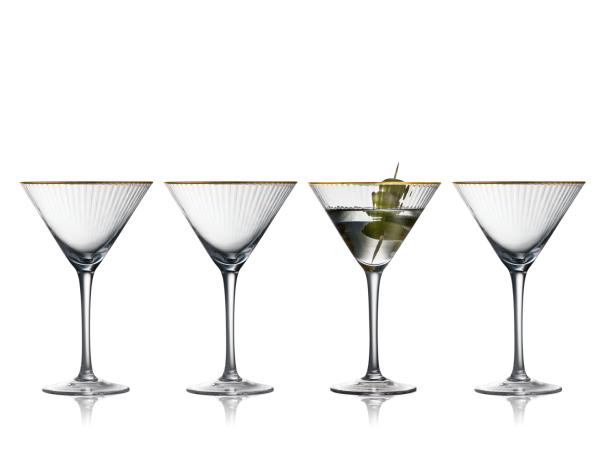 BITZ Lyngby Glas Palermo Gold Martini glass 25 cl 4 pcs